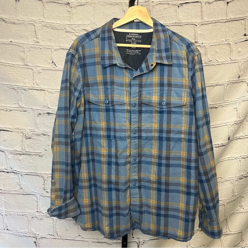 REI Cooperative Long Sleeve, Plaid, Button Down Flannel Shirt